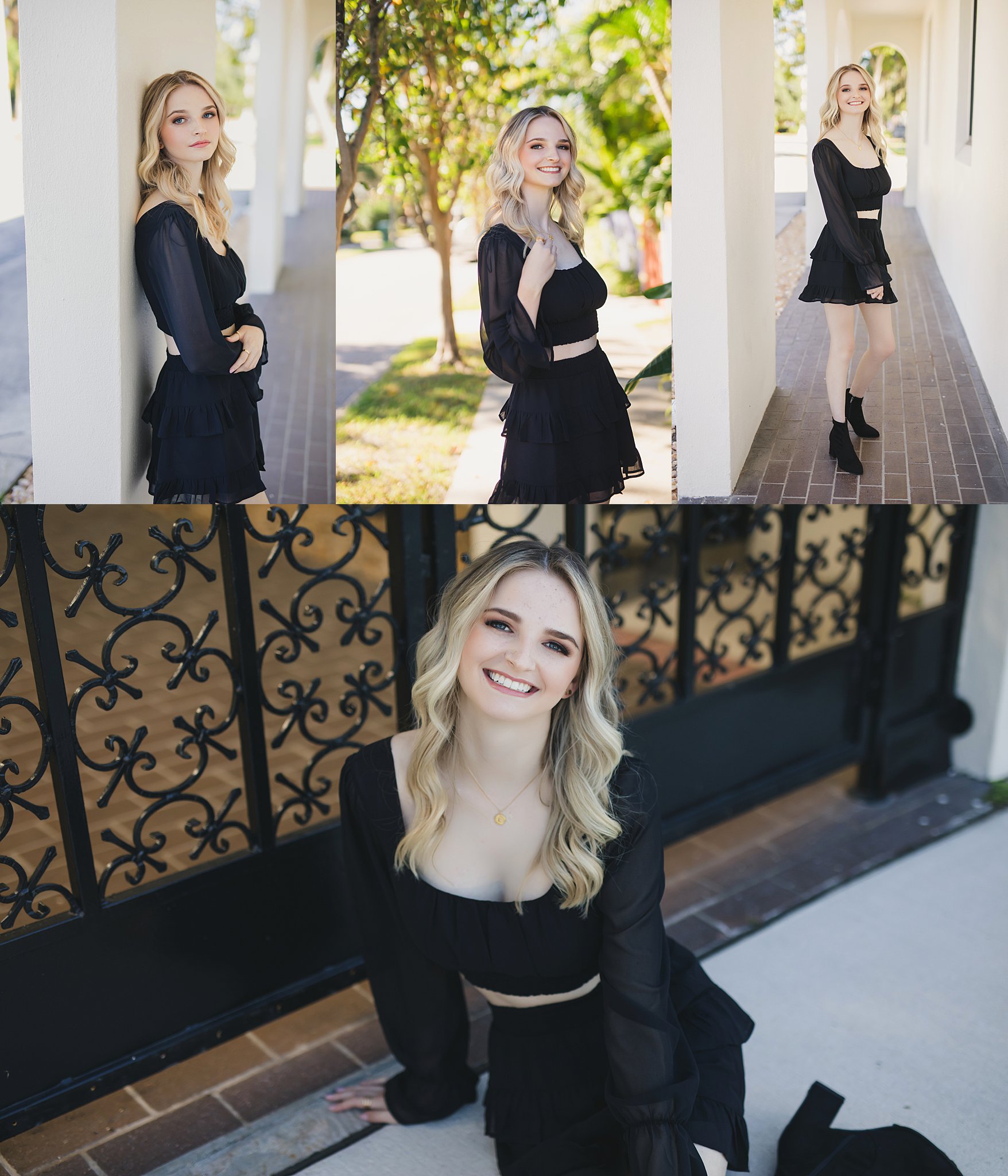 Black outfits for senior photos. Roohi Photography. 